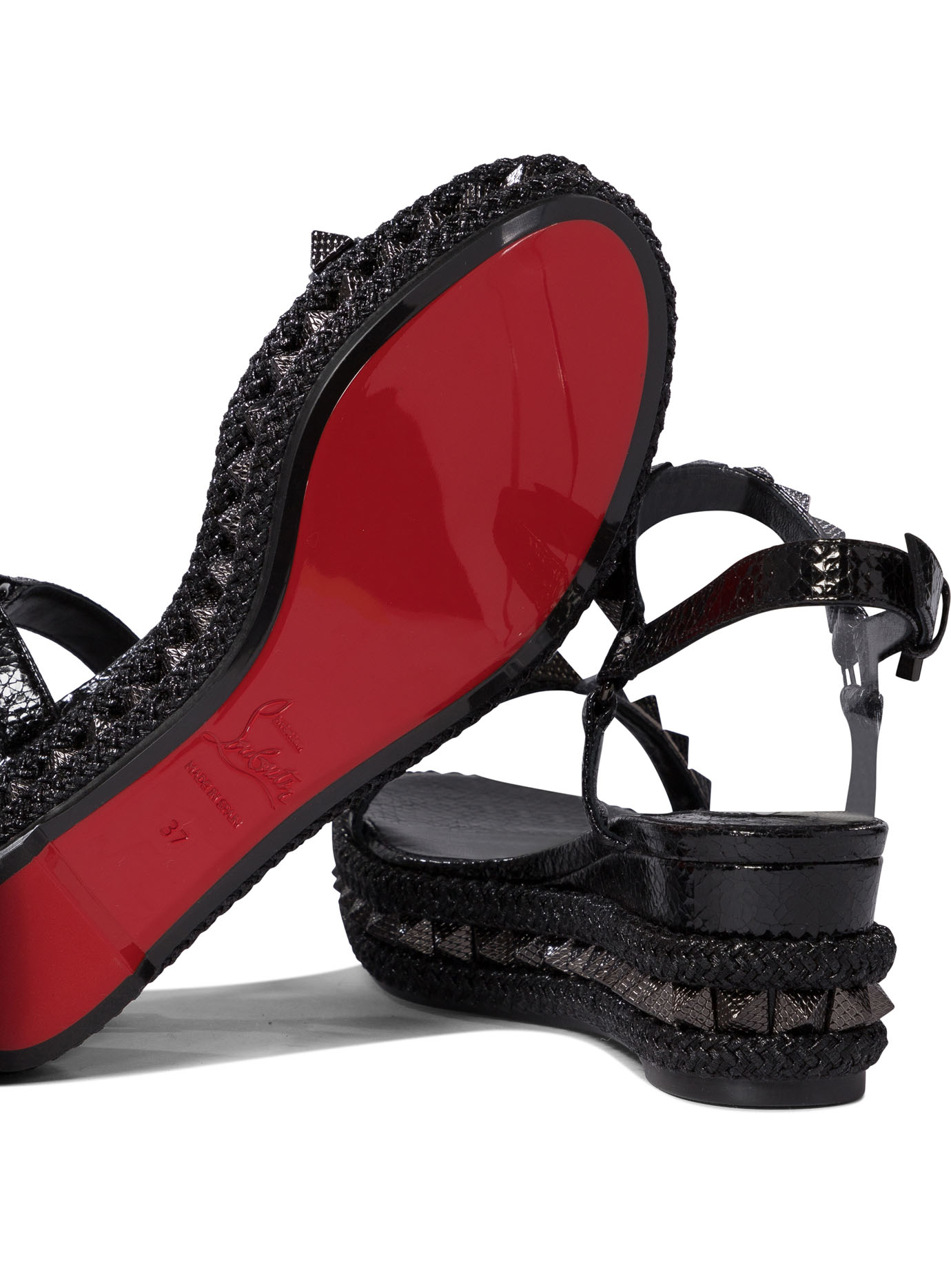 CHRISTIAN LOUBOUTIN Black   Pyraclou 60 sandals